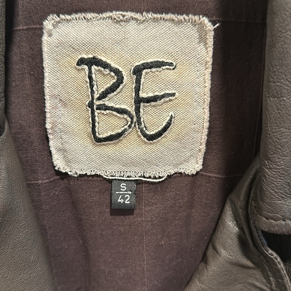 BE Brown Leather Jacket with Silver Accents - Picture 2 of 8